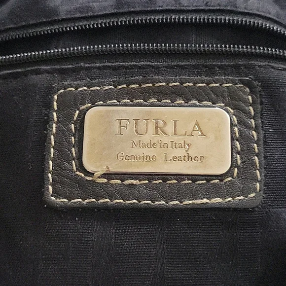 Furla Black Leather Hobo Shoulder Bag